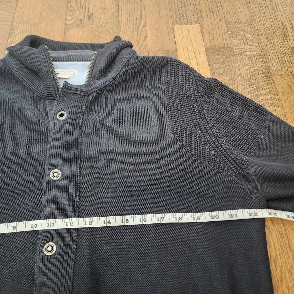 Carbon 2 Cobalt Jacket Men's Large Cable Knit‎ Full Zip Lined Heavyweight Black